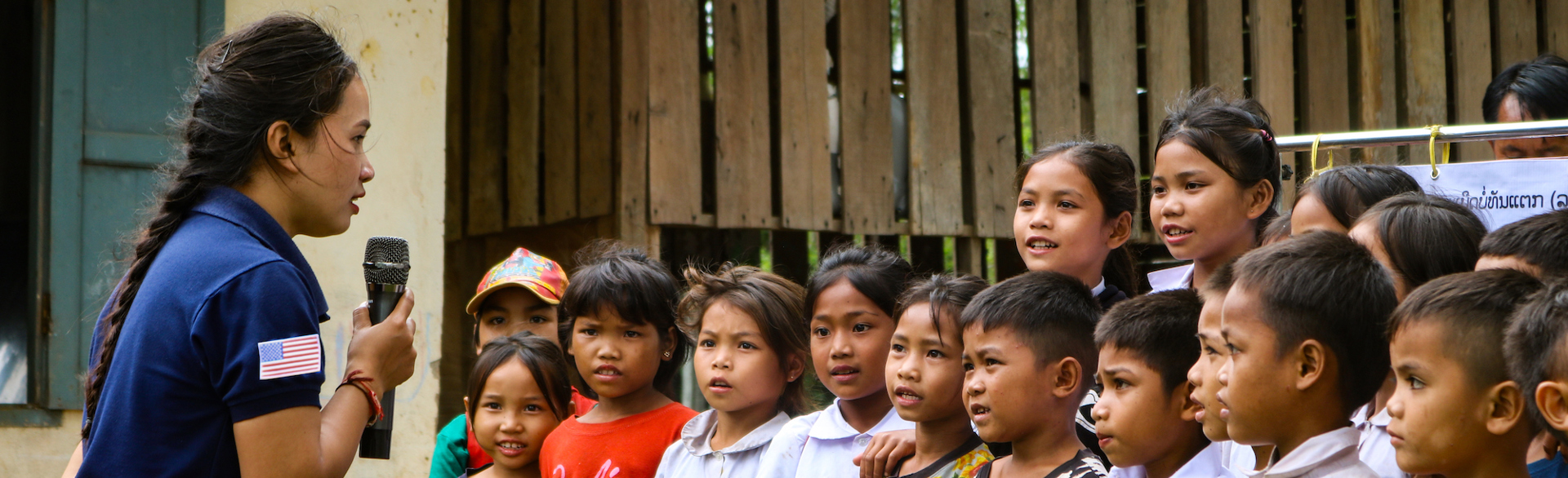 HALO staff member teaches a class of children how to stay safe