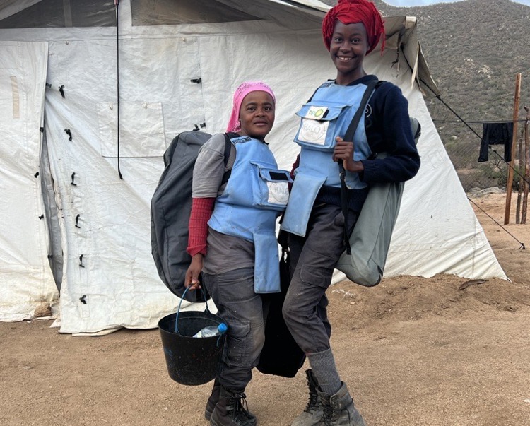 HALO Angola staff in a demining camp