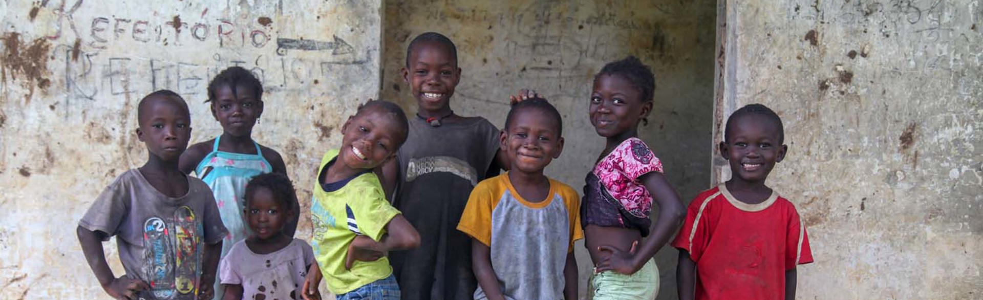 Group of children standing together in Guinea-Bissau