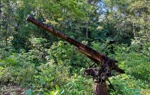 Japanese 75mm anti-aircraft guns on the hills above the airfield at Munda