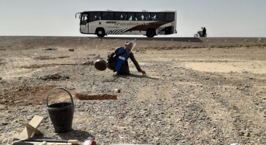 HALO deminer clears IEDs alongside major transport routes