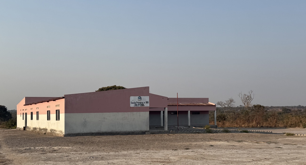 A school building in Lusselei, Angola