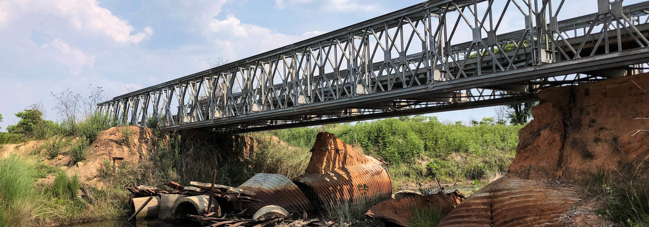 A railway bridge over a river on the Lobito corridor, Angola