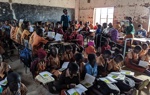 Students in ma classroom in Zimbabwe learning about explosive risks