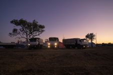 Kamaz trucks at a camp in Angola